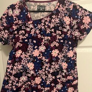 Butter-Soft Women's Floral Top - Pink and Blue
